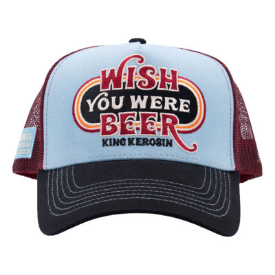 King Kerosin Wish You Were Beer Trucker cap skyblue/black One size fits most