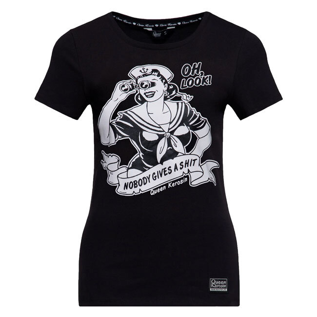 Queen Kerosin Nobody Gives A Shit t-shirt black Size L