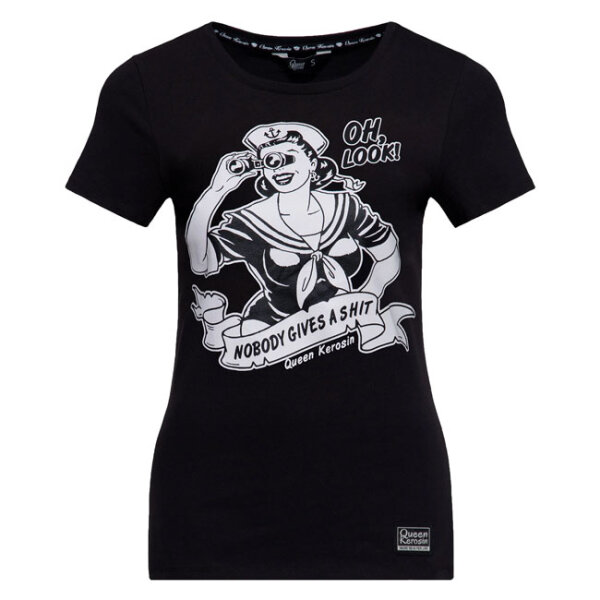 Queen Kerosin Nobody Gives A Shit t-shirt black Size XL
