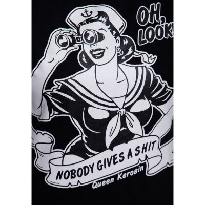 Queen Kerosin Nobody Gives A Shit t-shirt black Size XL