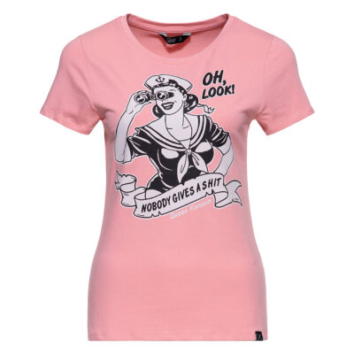 Queen Kerosin Nobody Gives A Shit t-shirt rose Size S