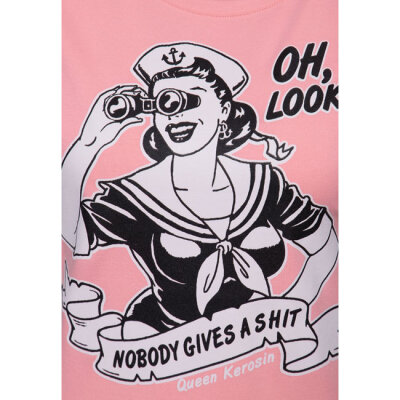 Queen Kerosin Nobody Gives A Shit t-shirt rose Size XL