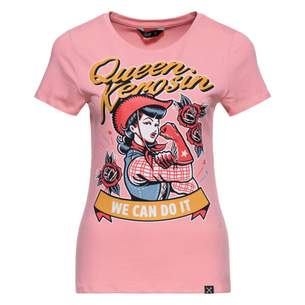 Queen Kerosin We Can Do It t-shirt rose Size M