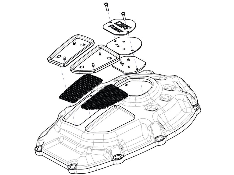 Mesh Cam Cover RWT Power Rocker Box Cover, frame black, mesh black Black Powder Coated