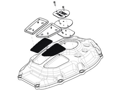 Mesh Cam Cover RWT Power Rocker Box Cover, frame black, mesh black Black Powder Coated