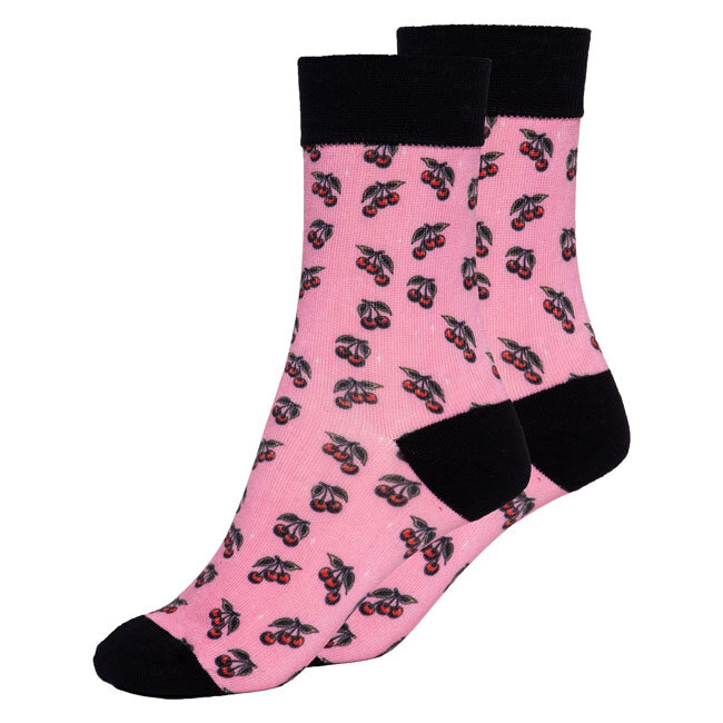 Queen Kerosin Cherries socks rose Size 36-38
