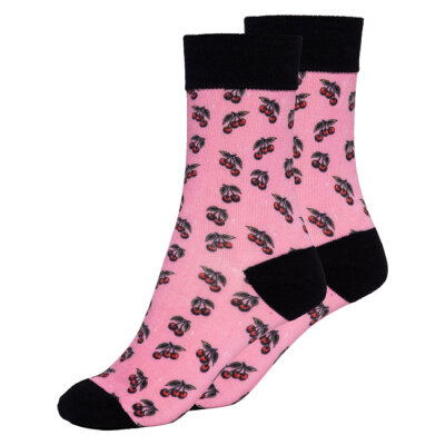 Queen Kerosin Cherries socks rose Size 36-38