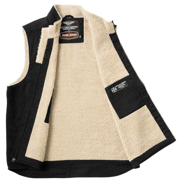 WCC Sherpa Lined Canvas Workvest black Size M