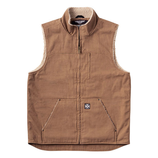 WCC Sherpa Lined Canvas Workvest brown Size S
