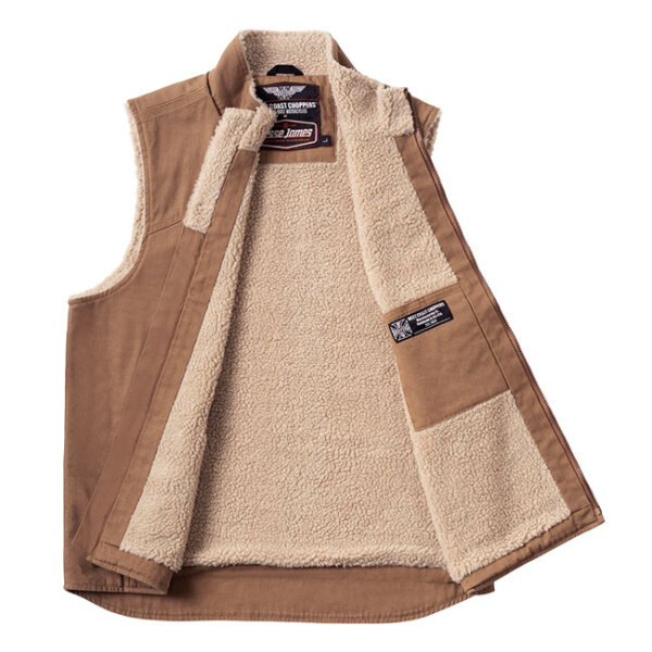 WCC Sherpa Lined Canvas Workvest brown Size S