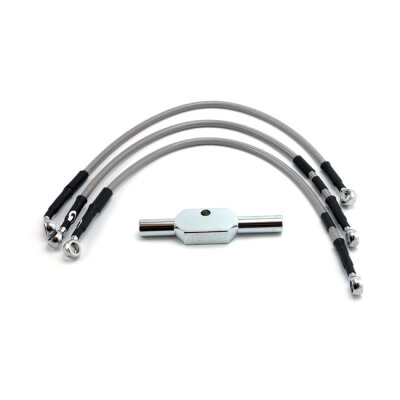 MCS by Goodridge brake line front, stainless clear coated