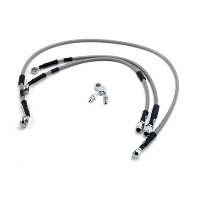 MCS by Goodridge brake line front, stainless clear coated