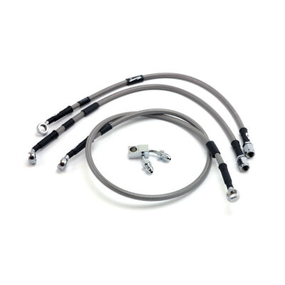 MCS by Goodridge brake line front, stainless clear coated