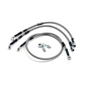 MCS by Goodridge brake line front, stainless clear coated