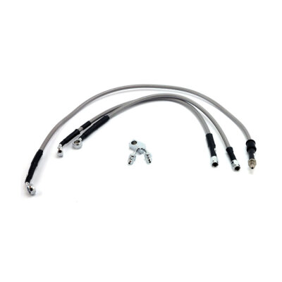 MCS by Goodridge brake line front, stainless clear coated