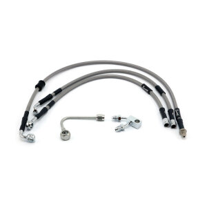 MCS by Goodridge brake line front, stainless clear coated