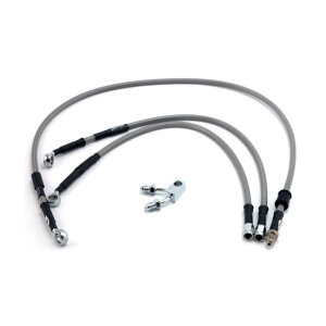 MCS by Goodridge brake line front, stainless clear coated
