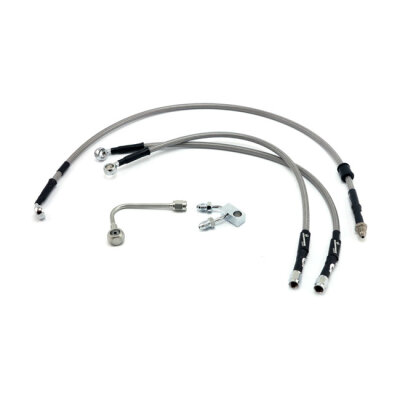 MCS by Goodridge brake line front, stainless clear coated