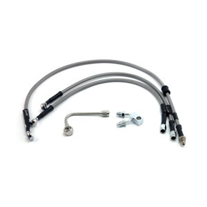 MCS by Goodridge brake line front, stainless clear coated