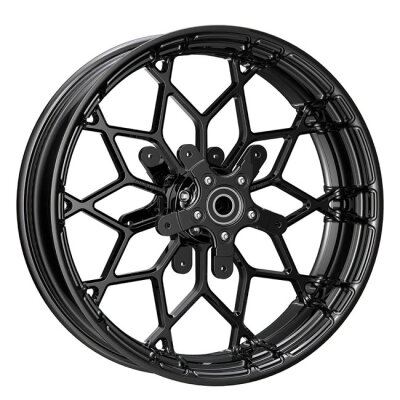 Arlen Ness, 18x5.5 Fat Factory \\\\Prodigy\\\\ wheel. Front. Black