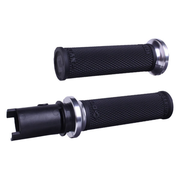 ODI, V-twin lock-on grips Ruffian-HD grips. Black/Silver