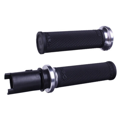ODI, V-twin lock-on grips Ruffian-HD grips. Black/Silver