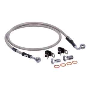 MCS by Goodridge brake line front, stainless clear coated