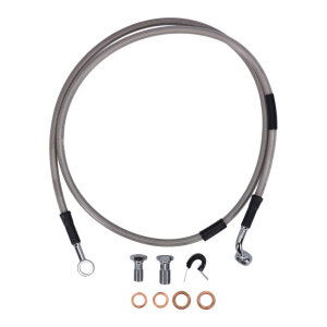 MCS by Goodridge brake line front, stainless clear coated