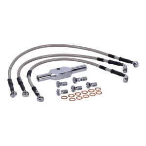 MCS by Goodridge brake line front, stainless clear coated