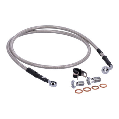 MCS by Goodridge brake line front, stainless clear coated