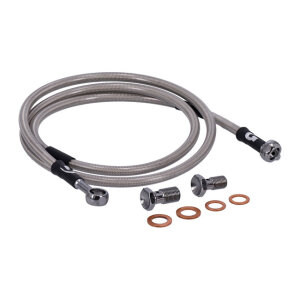 MCS by Goodridge brake line front, stainless clear coated