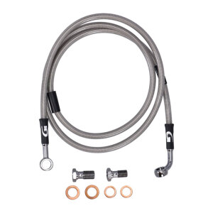 MCS by Goodridge brake line front, stainless clear coated
