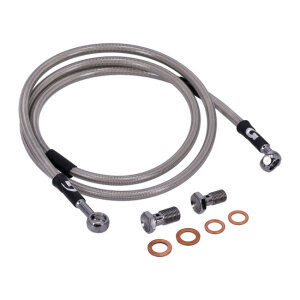 MCS by Goodridge brake line front, stainless clear coated