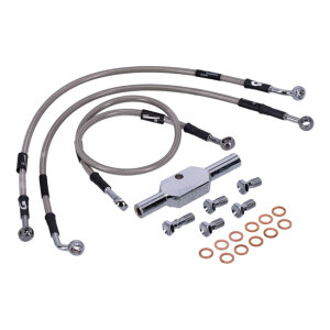 MCS by Goodridge brake line front, stainless clear coated