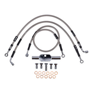 MCS by Goodridge brake line front, stainless clear coated