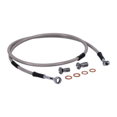 MCS by Goodridge brake line front, stainless clear coated