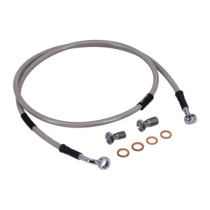 MCS by Goodridge brake line front, stainless clear coated