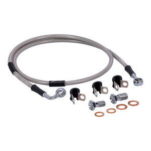 MCS by Goodridge brake line front, stainless clear coated