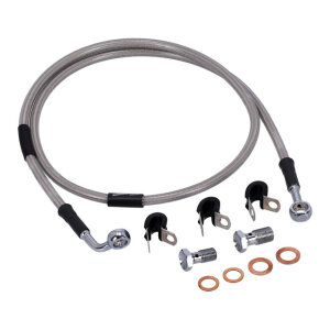 MCS by Goodridge brake line front, stainless clear coated