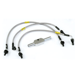 MCS by Goodridge brake line front, stainless clear coated