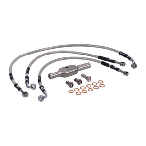 MCS by Goodridge brake line front, stainless clear coated