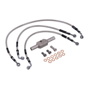 MCS by Goodridge brake line front, stainless clear coated