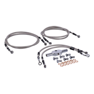MCS by Goodridge brake line front, stainless clear coated
