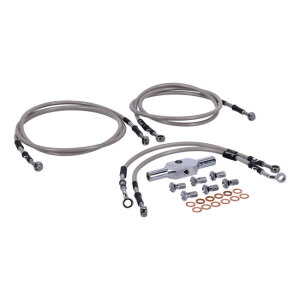 MCS by Goodridge brake line front, stainless clear coated