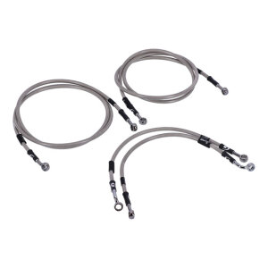 MCS by Goodridge brake line front, stainless clear coated