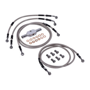 MCS by Goodridge brake line front, stainless clear coated