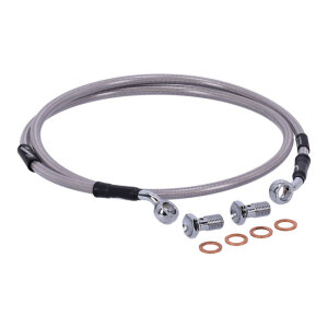 MCS by Goodridge brake line front, stainless clear coated