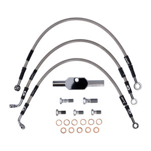 MCS by Goodridge brake line front, stainless clear coated