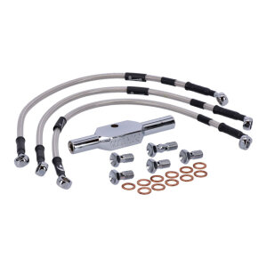 MCS by Goodridge brake line front, stainless clear coated