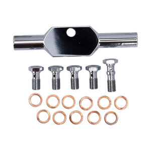 MCS by Goodridge brake line front, stainless clear coated
